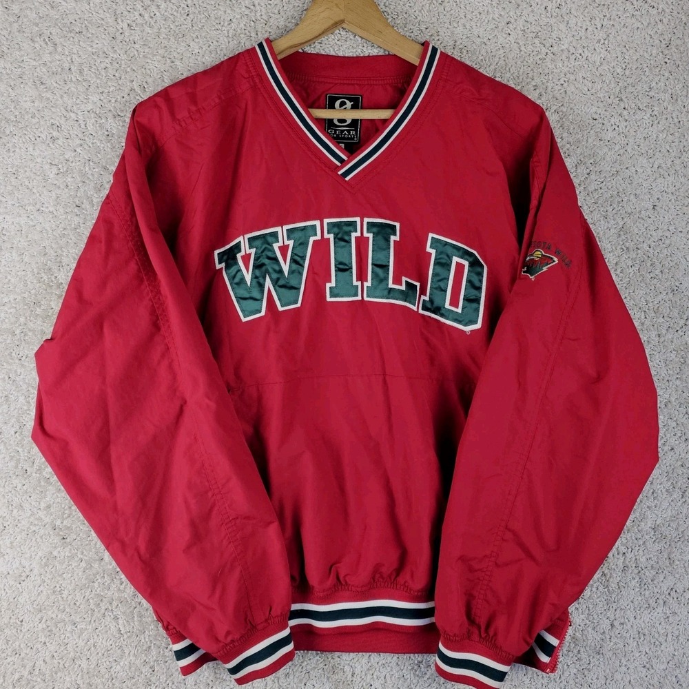 Vintage Gear For Sports Minnesota Wild Pullover Windbreaker Jacket  Size Large
